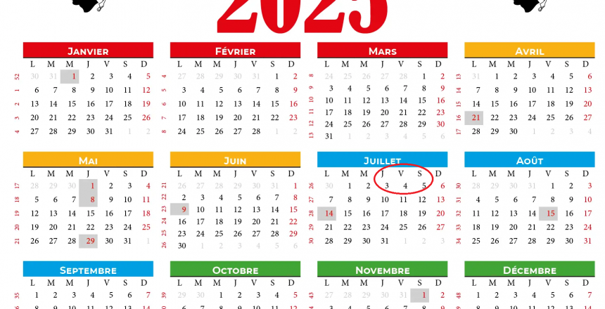 Calendrier 2025